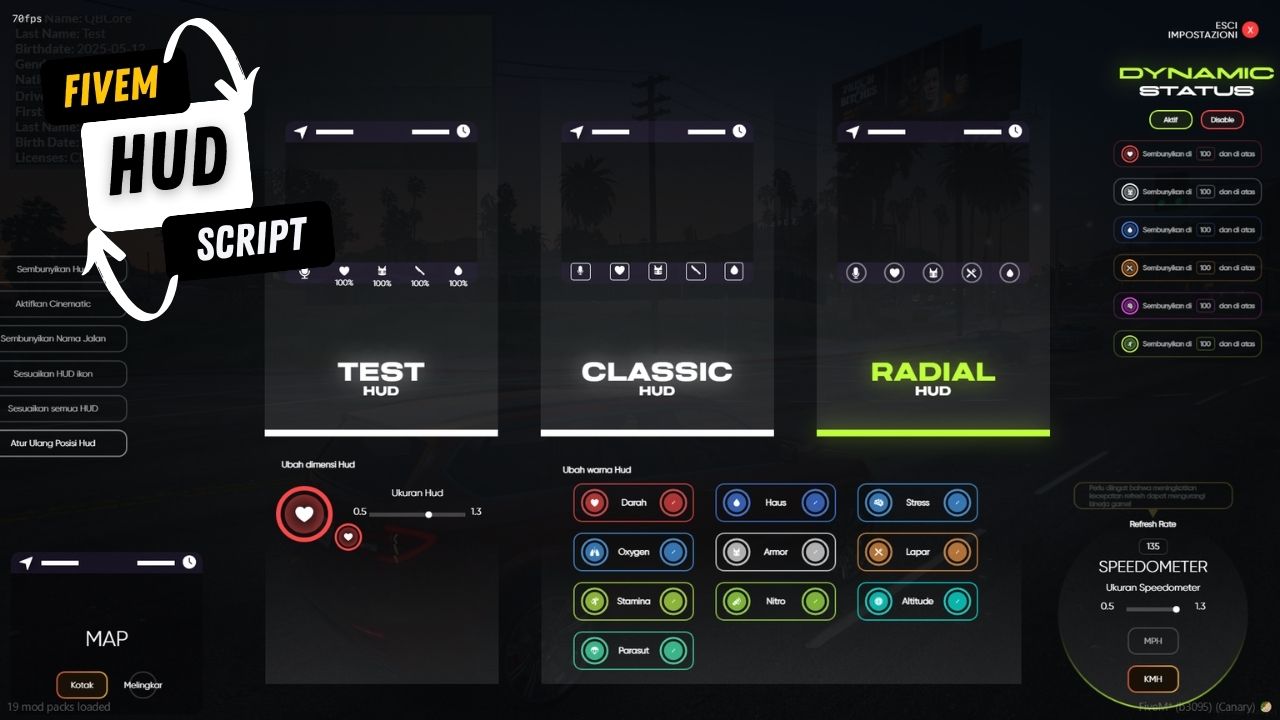 FiveM HUD Script Menu